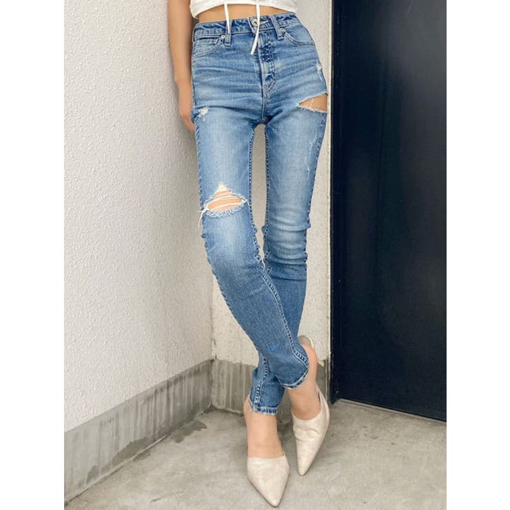 M/Wサイドリップドスキニーデニムパンツ[品番：MKSW0037861]｜GYDA