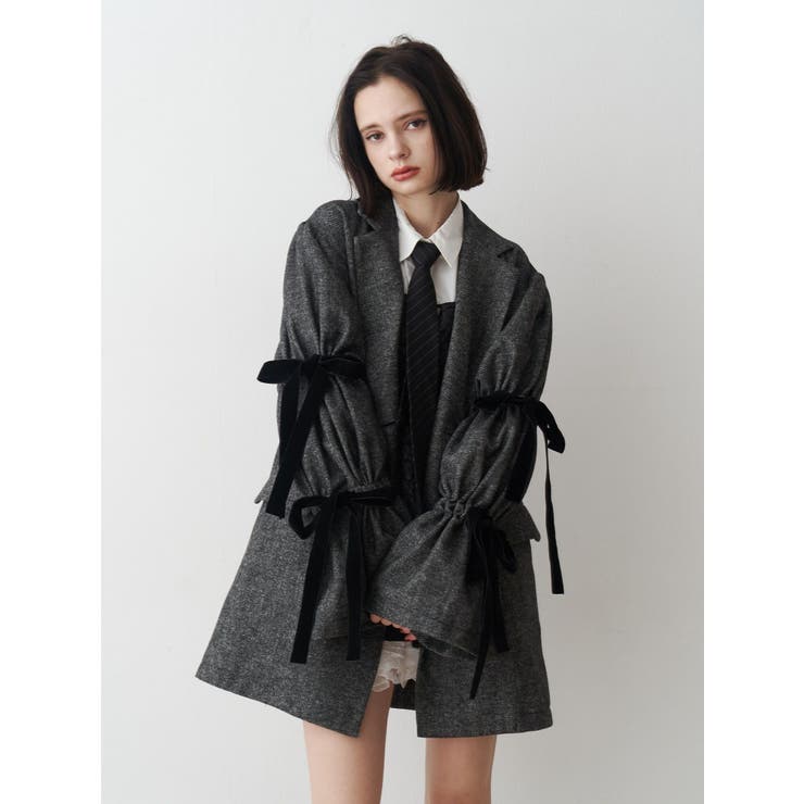 スリーブリボンジャケットコート[品番：MKSW0066637]｜jouetie