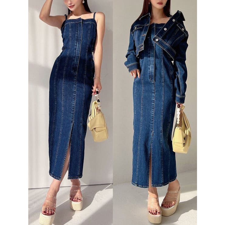 カットアウトデニムワンピース【セットアップ着用可能】[品番