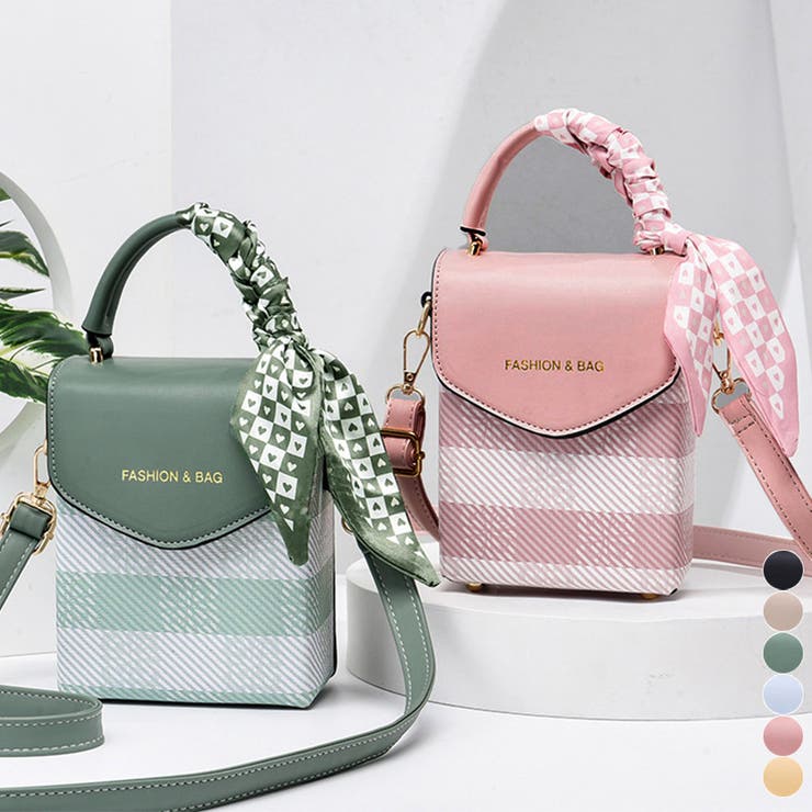 ミニショルダーバッグ スカーフ付き 縦型[品番：II000010650