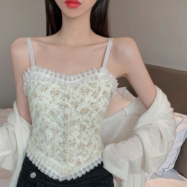 新品未使用 d.i.a アシンメトリック花柄キャミソール Achic（アシック