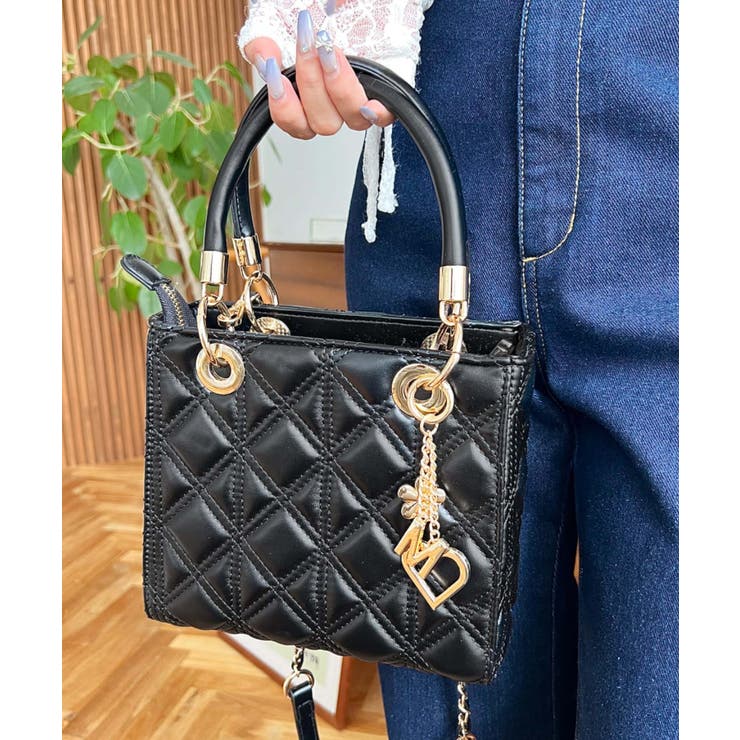 オリジナルチャーム付き2WAYキルティングバッグ[品番：ERMW0000024