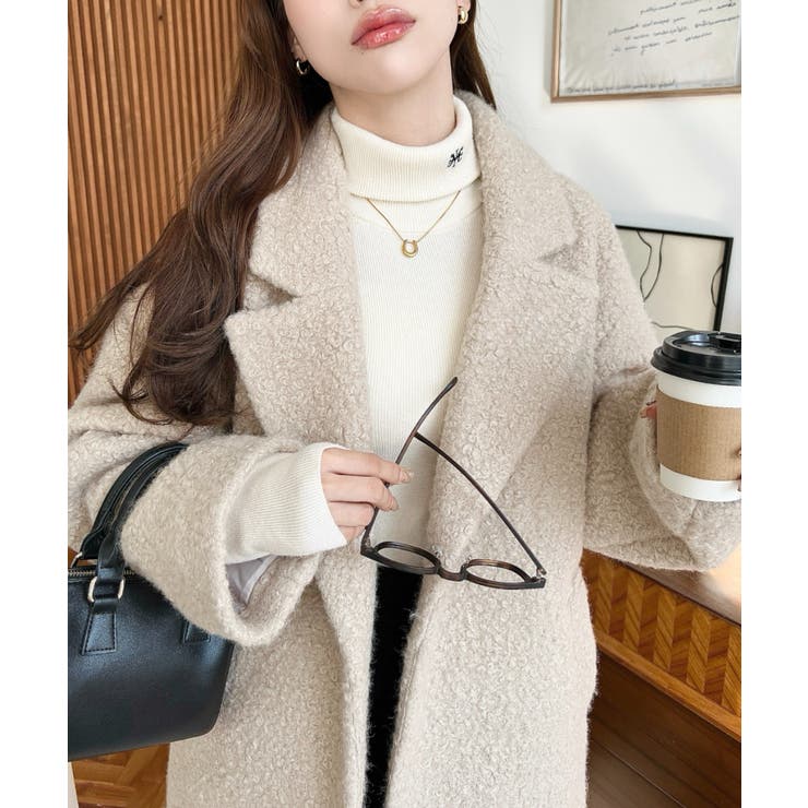 フェイクリングウールルーズシルエットテーラードジャケット[品番