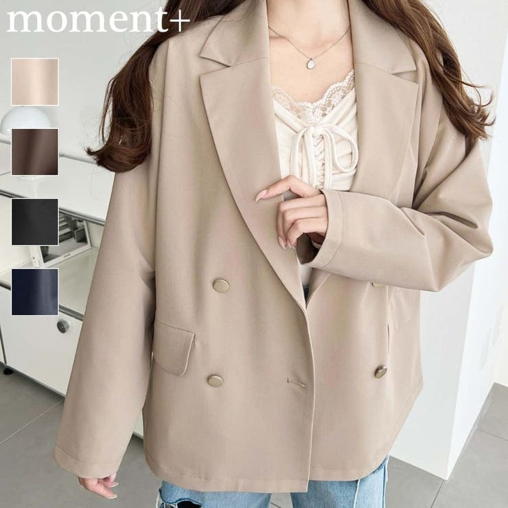 マットゴールド釦ダブルテーラードジャケット[品番：ERMW0004179