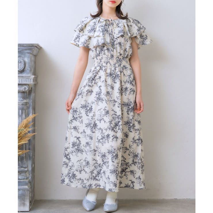 フラワーリボンOP 【Emsexcite】フリルワンピース 花柄[品番