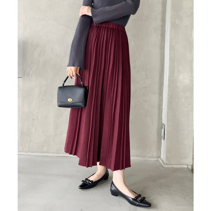 ポンチ スウェード プリーツスカート[品番：ORGW0009061]｜Ada