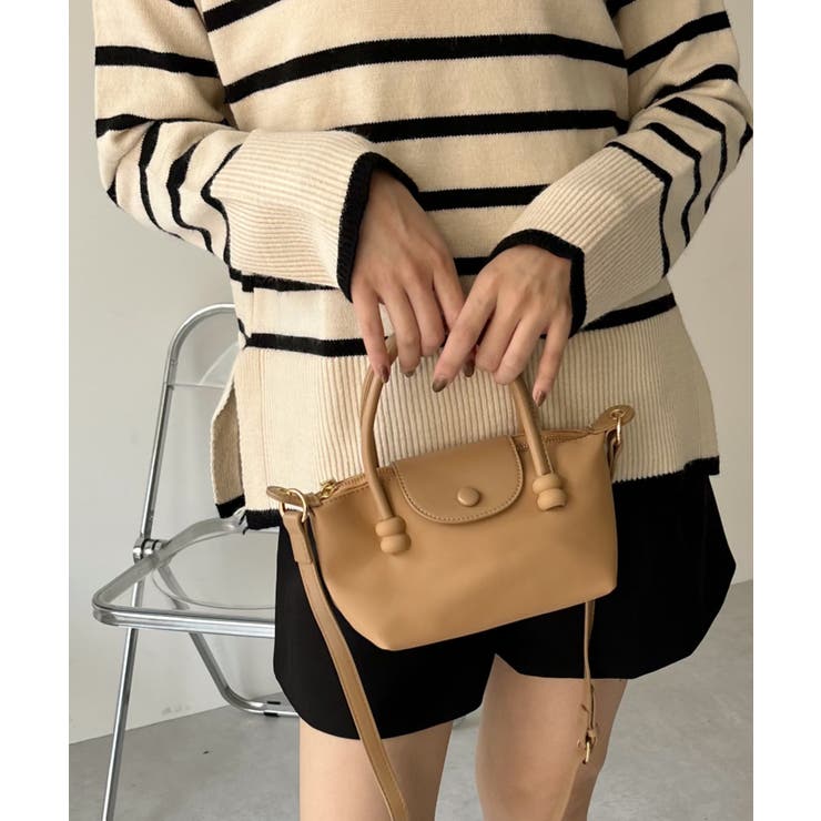 ナイロン フェイクレザードッキング ミニ ショルダーバッグ[品番