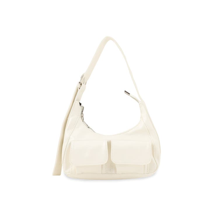 アウトポケット フェイクレザー ショルダーバッグ[品番：ORGW0008399