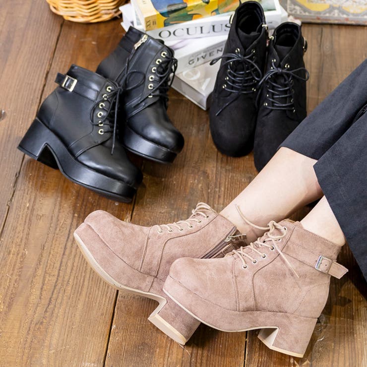 レースアップベルトショートブーツ[品番：ATAW0001244]｜attagirl