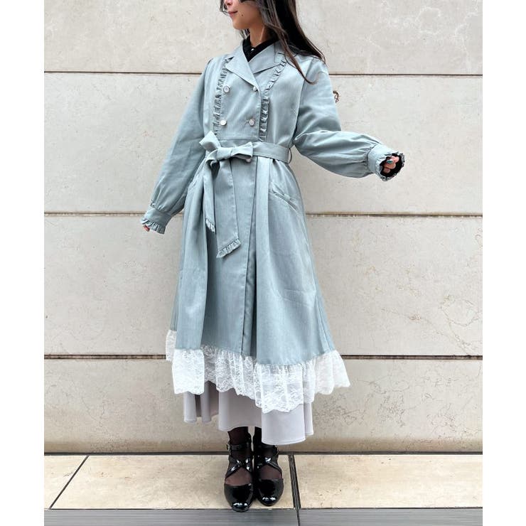 レース襟付トレンチコート[品番：IGAW0004587]｜axes femme