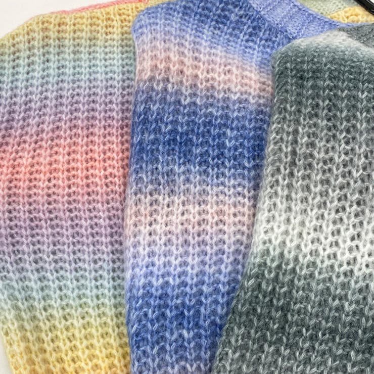 グラデーションカラー ニットカーディガン[品番：ADEW0003797]｜ad