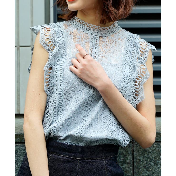 ノースリーブレースブラウス[品番：ADEW0000159]｜ad thie（アドティエ