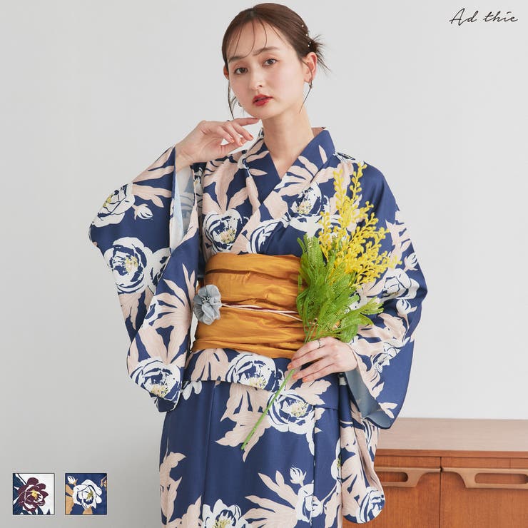 3点セット 2WAY花柄浴衣セットアップ[品番：ADEW0004454]｜ad thie
