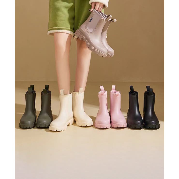 ショートレインブーツ 長靴 ショートブーツ[品番：XT000011110