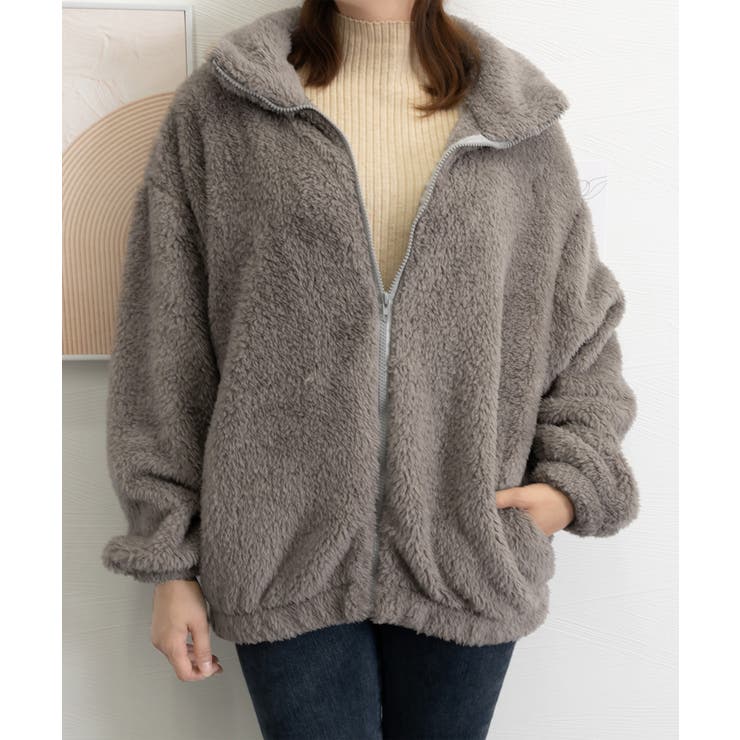 ファージャケット レディースボアブルゾン[品番：AGCW0006000