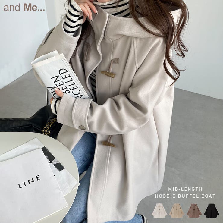 ニットモッサ ミドル丈 ダッフルコート[品番：AZ000004488]｜andme