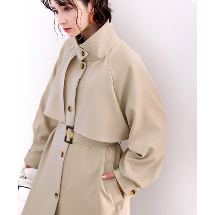 大人レトロ降臨。2wayビッグカラーボリュームスリーブトレンチコート