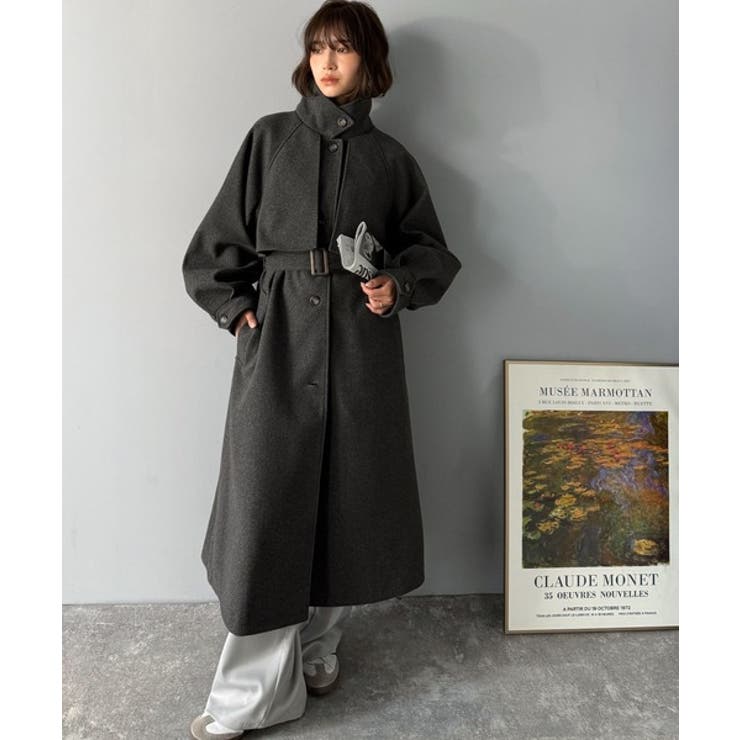 360度上品魅せ。2wayスタンドカラーボリュームスリーブニットモッサ