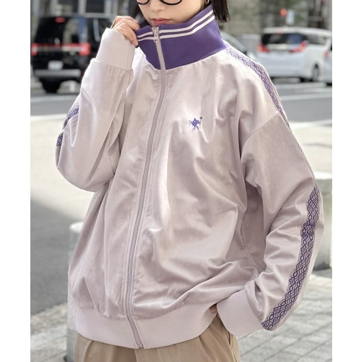 大人の旬スタイル！胸刺繍ベロアトラックジャケット[品番：WZ000004883
