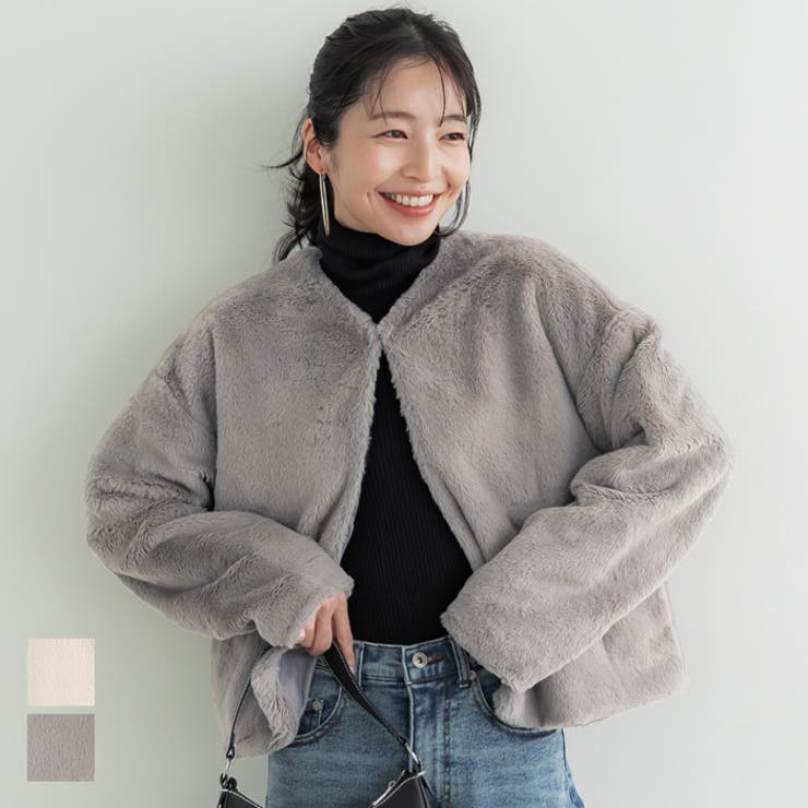 フェイクファーノーカラージャケット[品番：PA000014695]｜coca（コカ