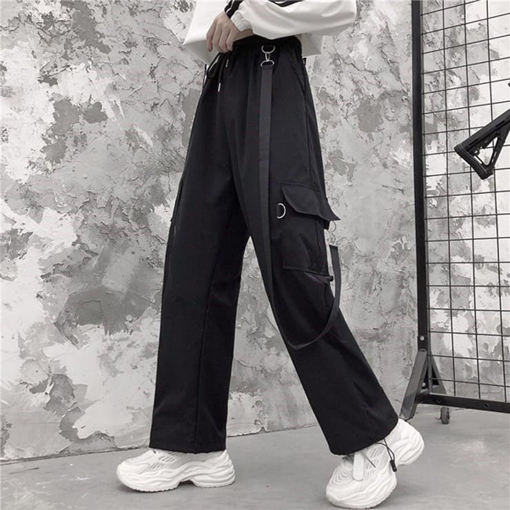 カーゴパンツ ロングサスペンダー付き ブラック[品番：DCTW0003157