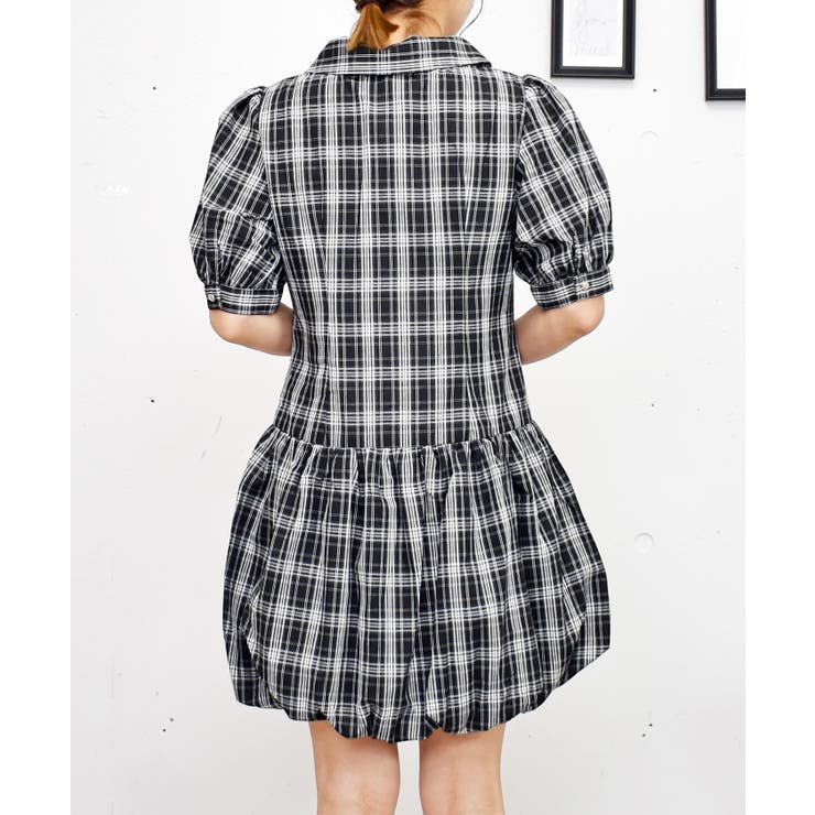 チェックバルーンワンピース[品番：TRNW0001863]｜FUN（ファン）の