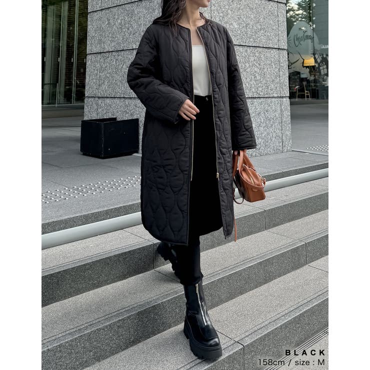 低身長 大きいサイズ有]リサイクルタフタ裏ボア軽量中綿キルティング