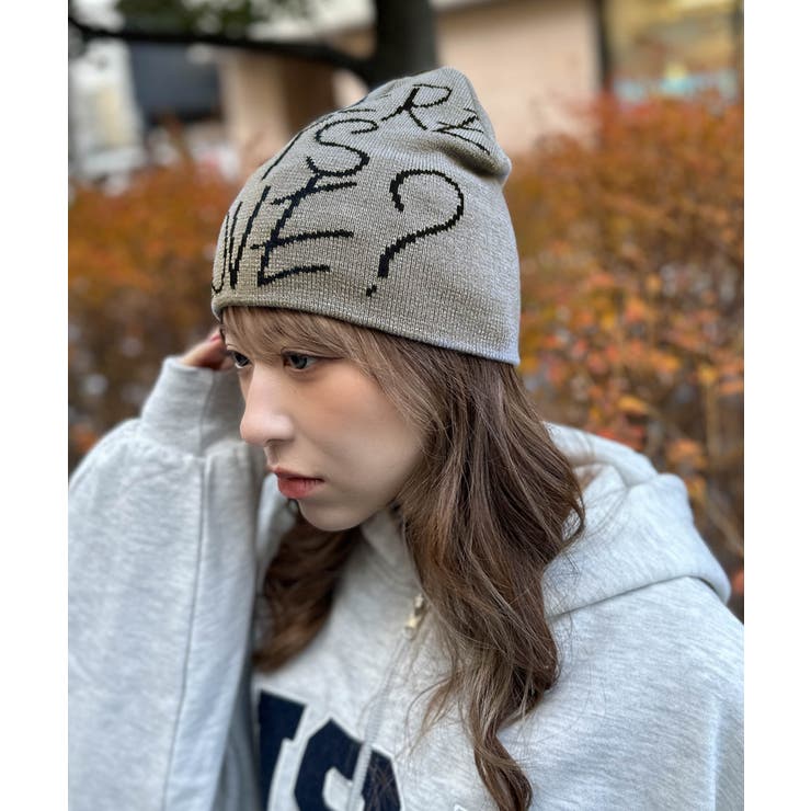 英字LOVEメッセージ×存在感デザイン》ニットビーニー帽／秋冬[品番