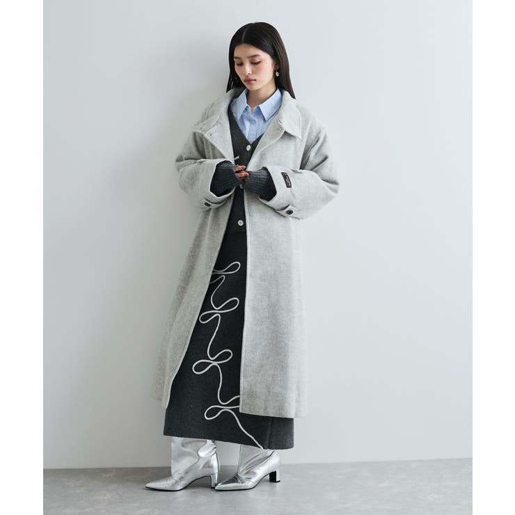 静電気防止】2WAY毛混シャギーロングコート[品番：VISW0037524]｜VIS