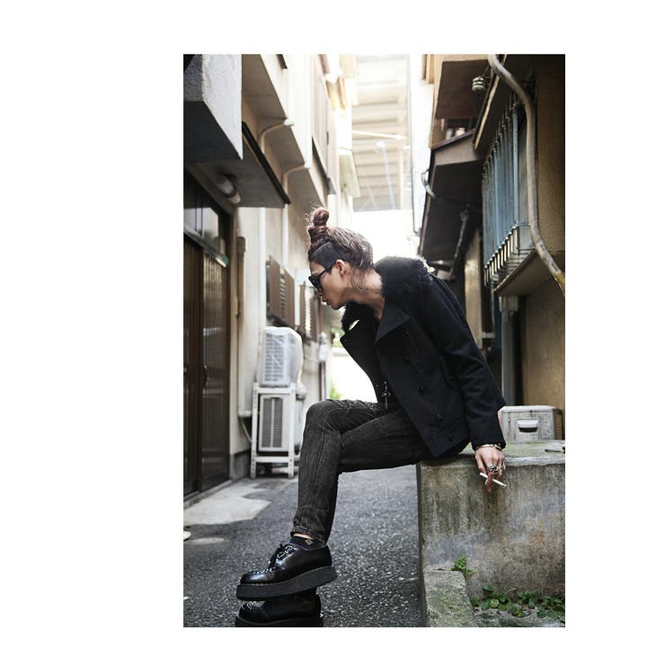 ◇SEANA(シーナ) スタッズダメージサイドジップスキニーパンツ