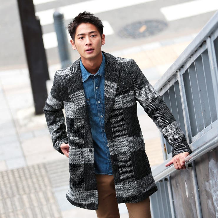 ◇roshell(ロシェル) チェック柄 チェスターコート◇アウター[品番