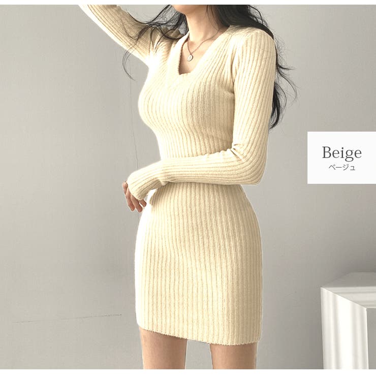 ニットワンピース 膝上 ミニ丈[品番：JCSW0001559]｜JOCOSA（ジョコサ