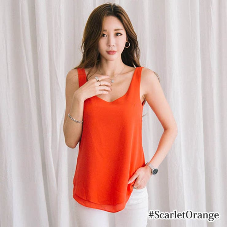 ts20149】タンクトップ レディース シフォン[品番：KW000012868