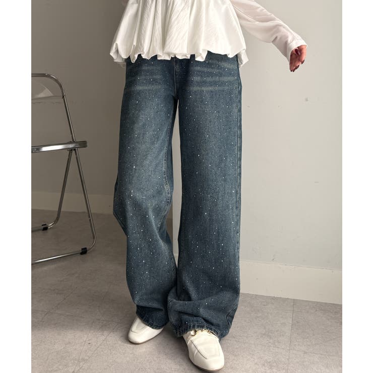 ラインストーンデニムパンツ[品番：RANW0000128]｜RANAN（ラナン）の