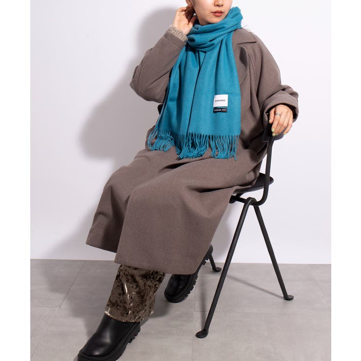 SETUP7】大判ピュアカシミア100% プレーンマフラー 大判ストール[品番