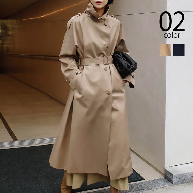 SETUP7】くるみボタンベルテッドトレンチコート[品番：TTMW0001896