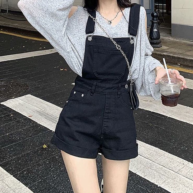 ダメージショートサロペット 春 夏[品番：SHNW0008706]｜SHEENA