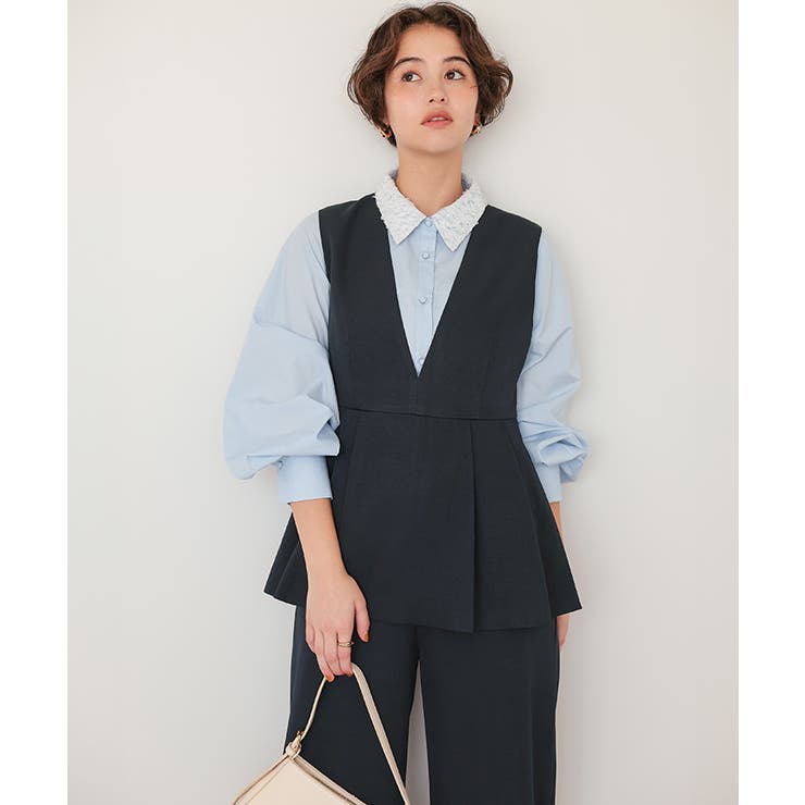 Vネックペプラムドッキングオールインワン【セレモニー】[品番