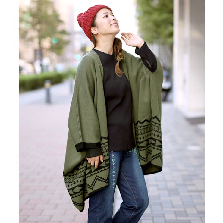 トップス チチカカ キカジャガードニットポンチョ[品番：TTKW0006080
