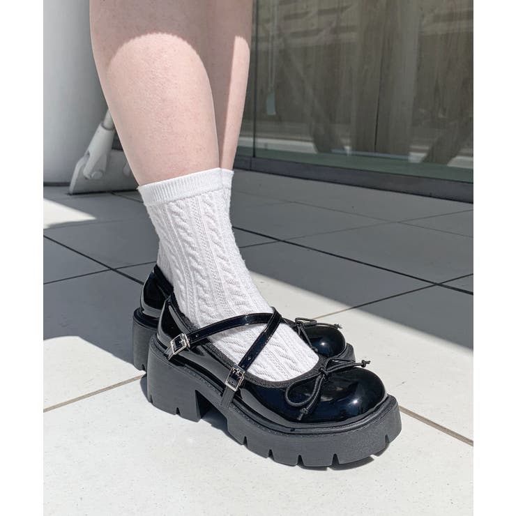 リボンデザイン厚底ヒールパンプス[品番：ANCW0009664]｜SHEPP（シープ