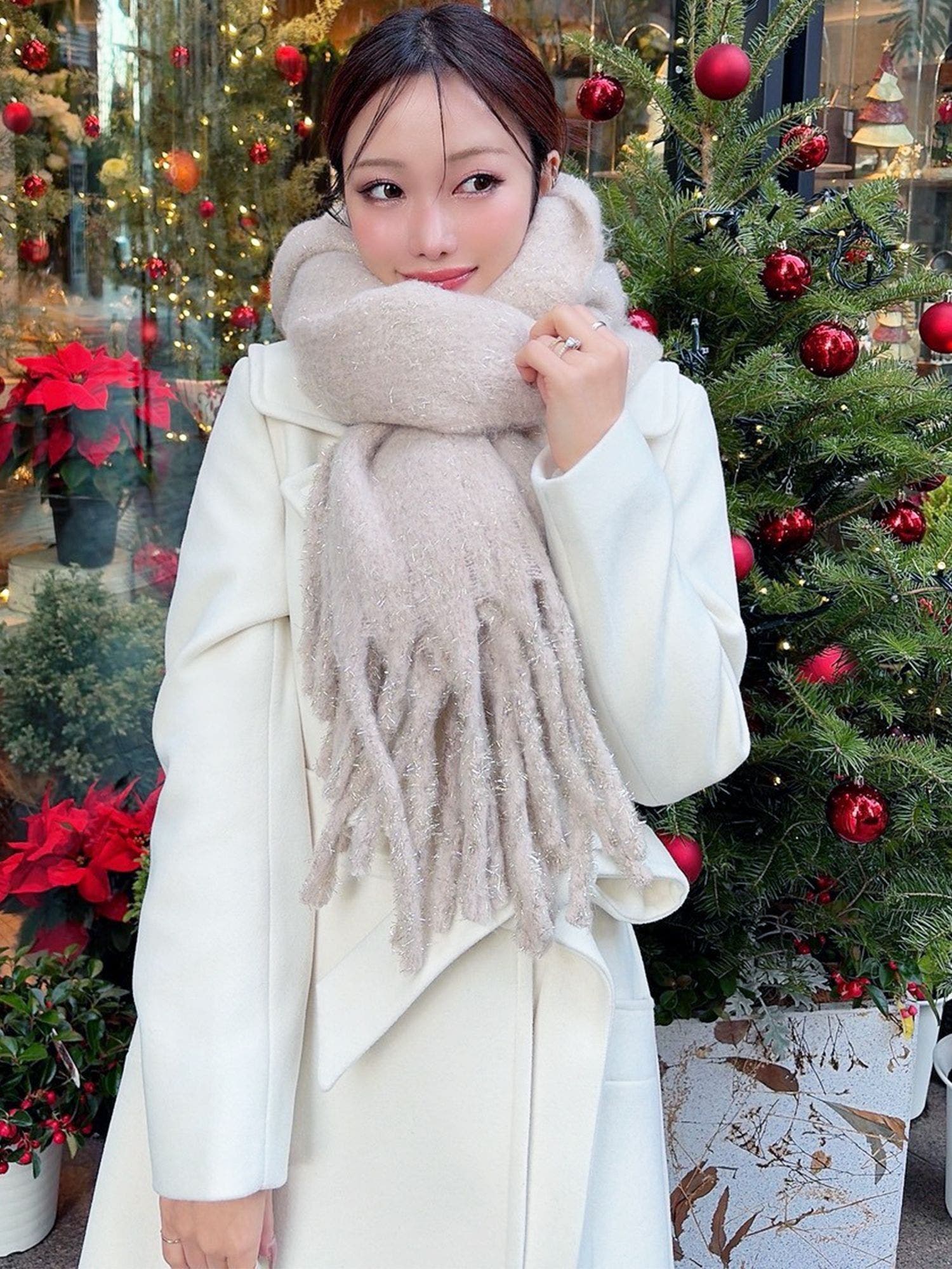 グリッターボリュームフリンジマフラー[品番：MKSW0067337]｜RESEXXY