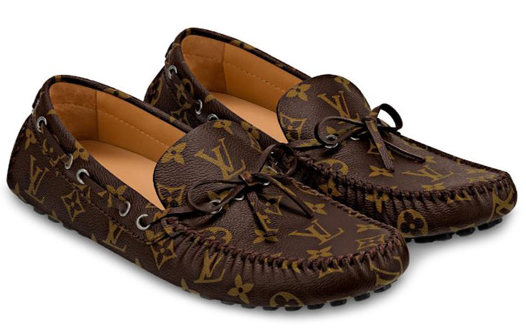 LOUIS VUITTON Arizona Moccasin Shoes 'Brown Logo Monogram' 1A3NCC