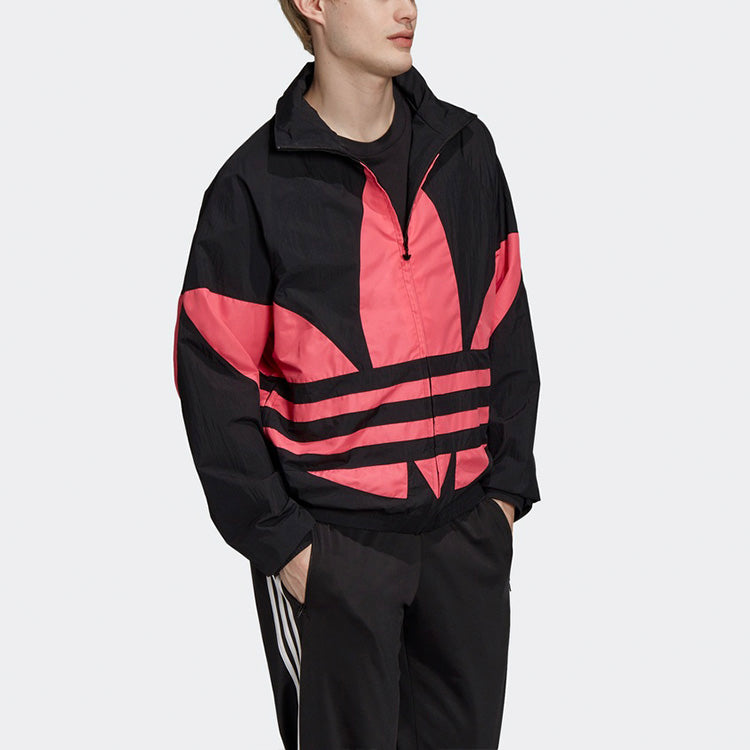 adidas originals Stand Collar Sports Jacket Black Pink GJ0611