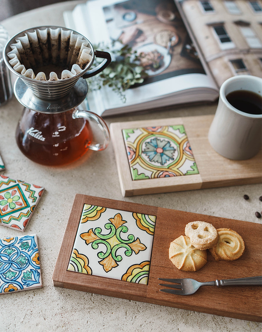 5月8日〜11日】絵付けしたスペインタイルでカフェトレーをつくる