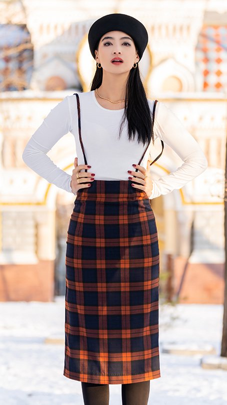 サスペンダーチェックスカート｜JENNE(ジェンヌ)公式通販：パリ