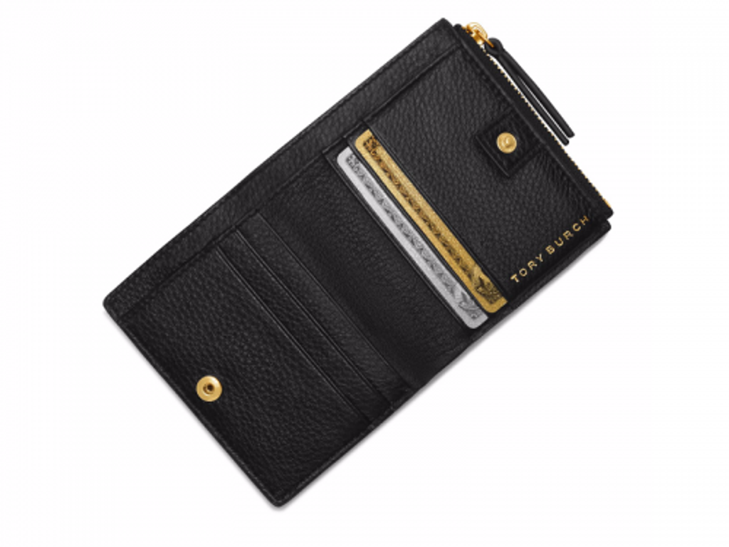 Tory Burch Robinson Pebbled Mini Wallet – Luxe Paradise