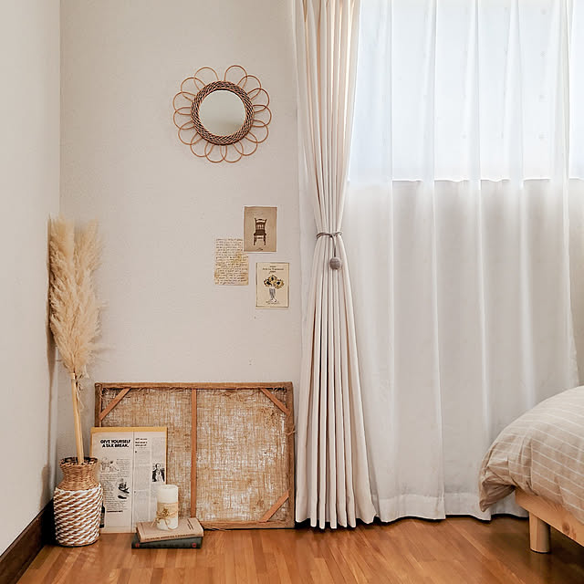 ニトリ 既製カーテン (トリム ベージュ 100X200X2) 【玄関先迄納品