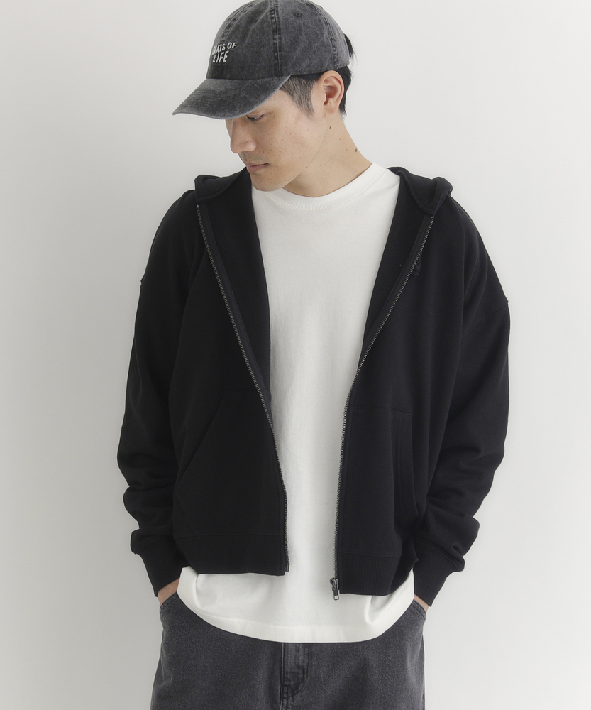 サッと羽織れる】スウェットジップパーカー(M ネイビー): トップス