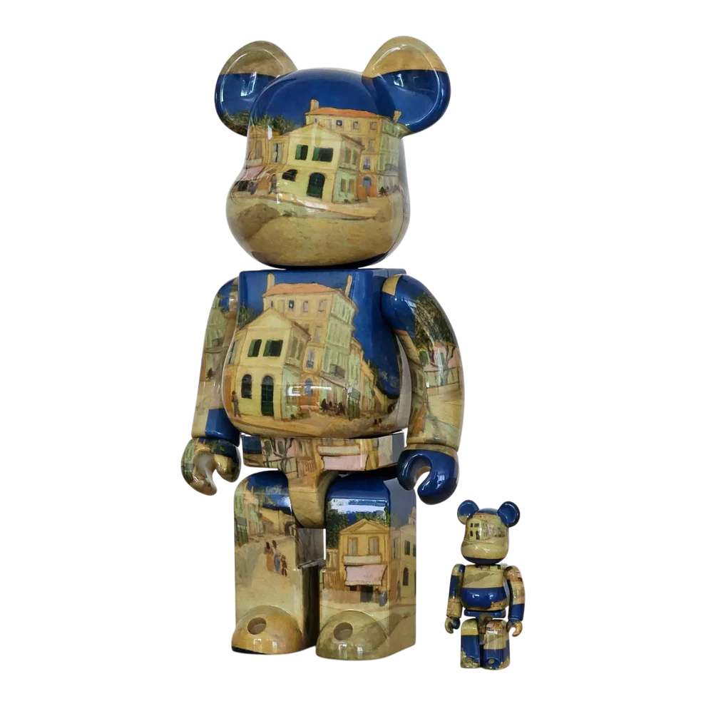 100% & 400% Bearbrick set - Van Gogh - The Yellow House - Mintyfresh