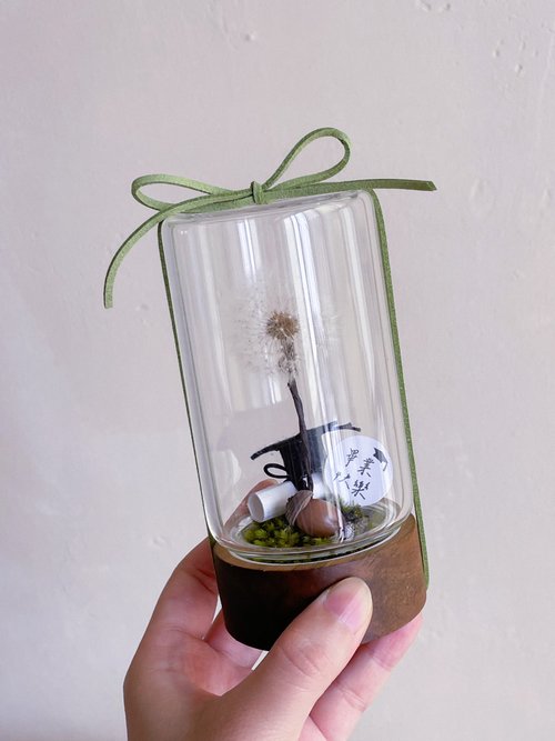 卒業祝福フラワーギフト～たんぽぽの種×常設タンポポガラス瓶